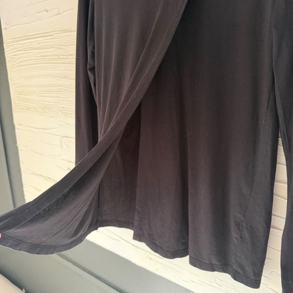 Aritzia Wilfred Black Long Sleeve Top Overlapping Top | XS/S - Picture 2 of 6
